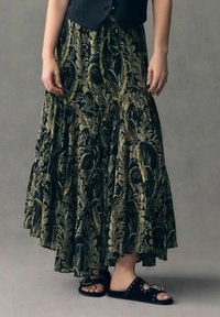 Next REGULAR FIT-BOHO TIERED MIDI - A-linjainen hame - black green