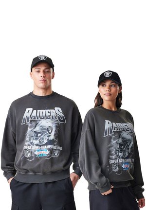 NFL LAS VEGAS RAIDERS  BOXY WASHED CREW UNISEX - Sweatshirt - grey