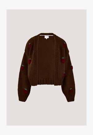 Apricot, CHUNKY KNIT STRAWBERRY CARDIGAN - Ζακέτα - brown