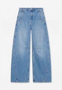 EMMA BARREL - Wide leg - medium blue denim