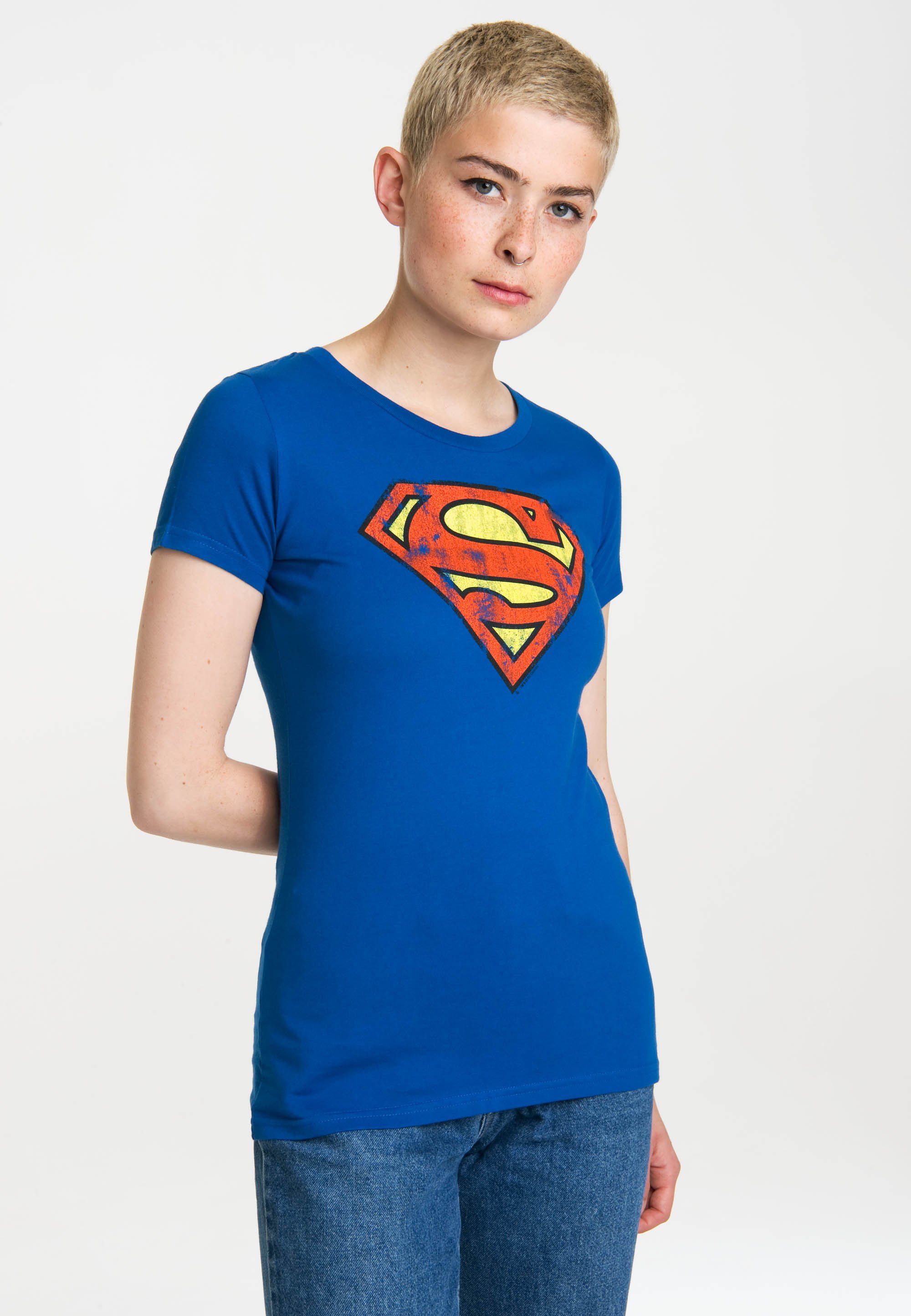 Shirt met korte mouwen en bindstrik in koningsblauw | Your Look... for Shirt met korte mouwen en bindstrik in koningsblauw | Your Look... for