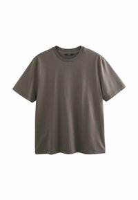 Korte mouw t-shirt in donker olijfgroen, gemaakt van zacht katoen. Heeft een klassieke ronde hals en een ontspannen pasvorm zonder grafische ontwerpen.