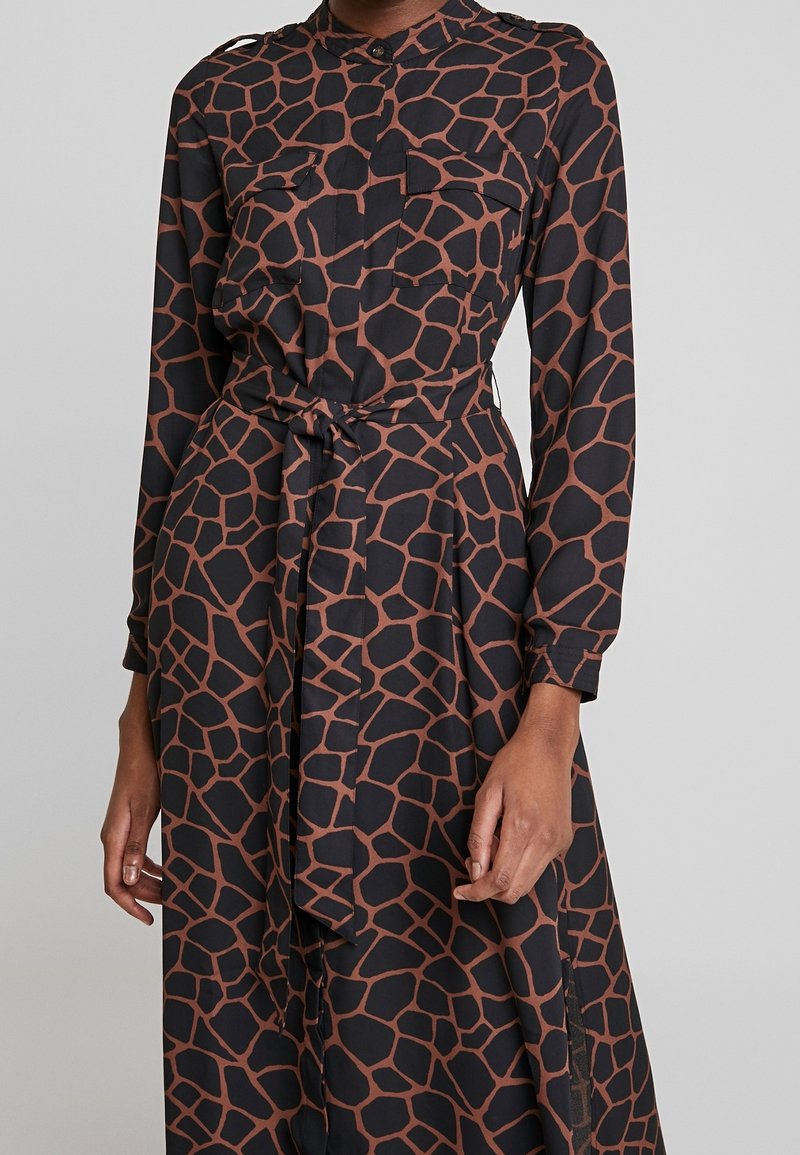 knee length dresses for ladies Veronica Beard Akara Silk Maxi Dress | Black Multi