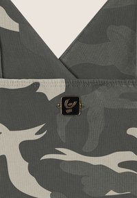 Freddy CROPPED FANTASIA CAMO CON INCROCI FRONTALI - Sujetadores deportivos con sujeción ligera - beige mimetico