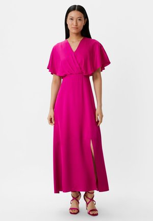 MIT DRAPIERUNG UND BEINSCHLITZ - Maxi dress - fuchsia