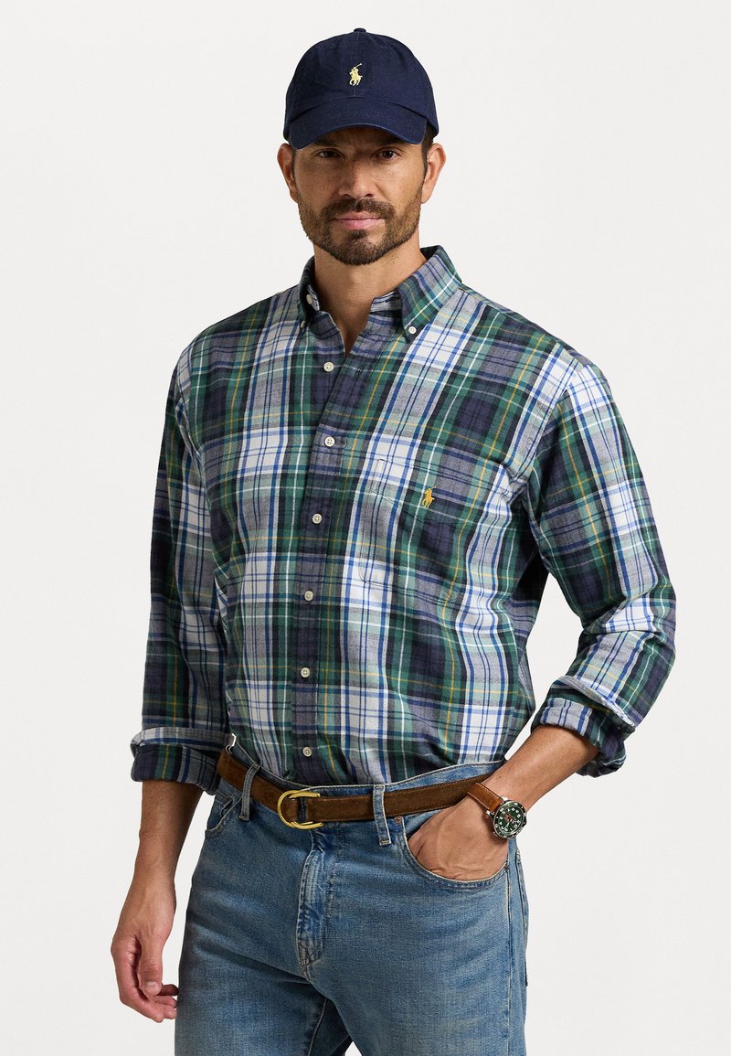 Polo Ralph Lauren Big & Tall PLAID BRUSHED OXFORD SHIRT - Camisa - white/green multi