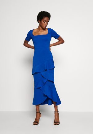 FRILL LAYER DRESS WITH SQUARE NECK - Occasion wear - blue