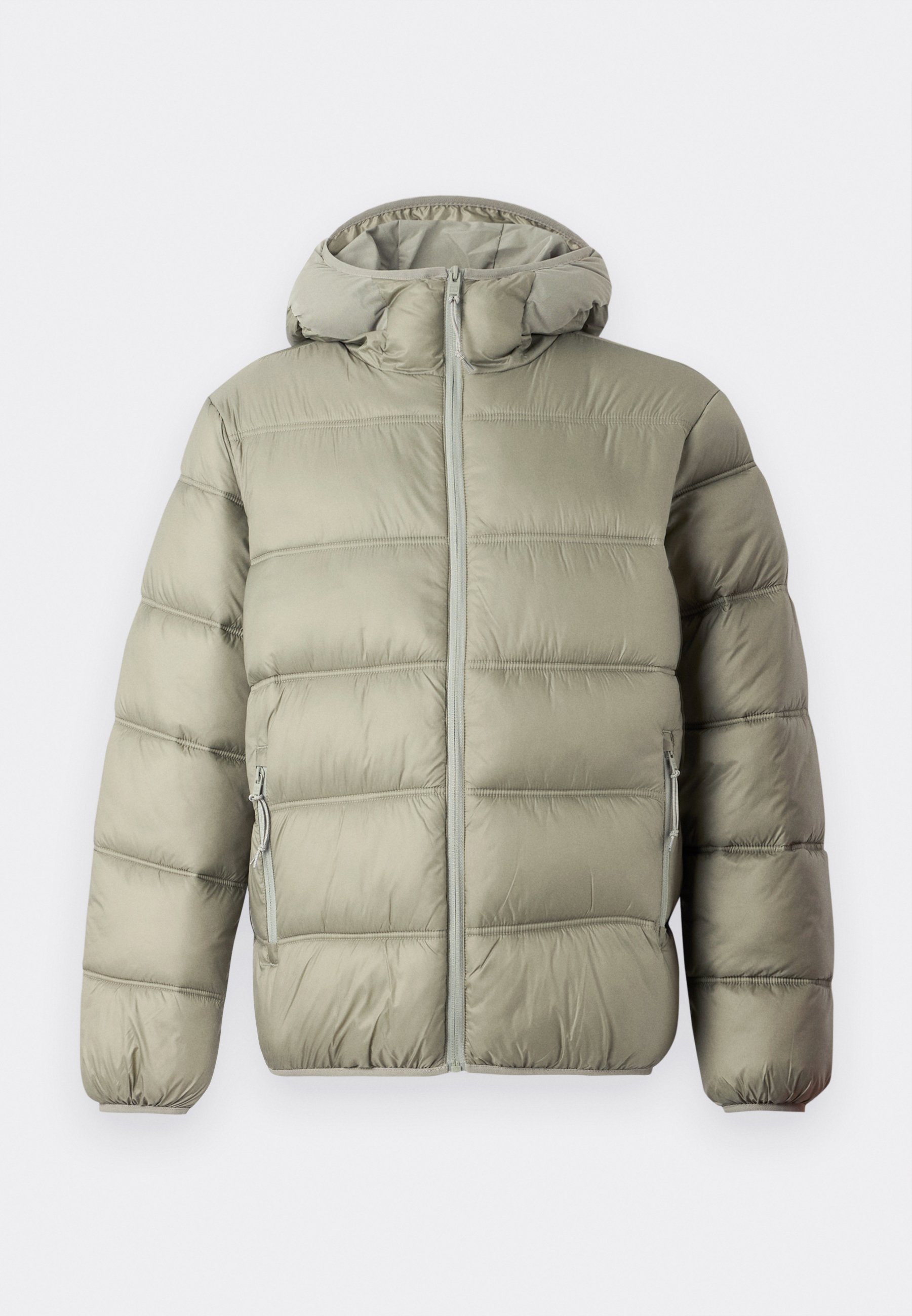 Tommy Jeans HOODED LOGO PUFFER - Zimní bunda - utility sage