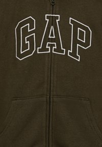 GAP COZY LOGO BOYS - Cipzáras pulóver - olive night