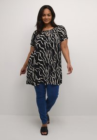 Kaffe Curve Tunique - black   antique zebra print