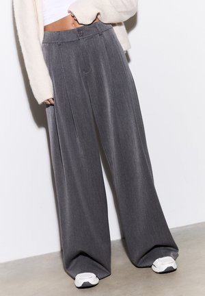 Stradivarius WIDE LEG SMART WITH DARTS - Pantalon classique - grey