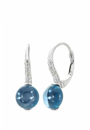 AND ROUND TOPAZ DROP  - Naušnice - white gold-coloured