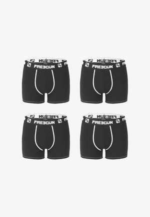 Caleçons de boxe noirs avec bord blanc, avec une ceinture logo. Comprend quatre paires identiques avec une coupe classique et une poche intégrée.