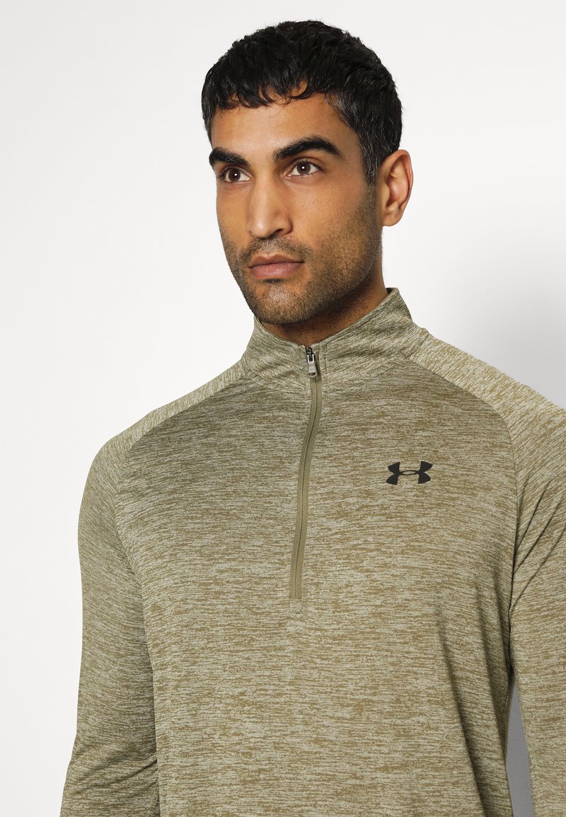 Under Armour Haut à Manches Longues et 1/2 Zip Homme - UA Tech™ - Beta/Noir