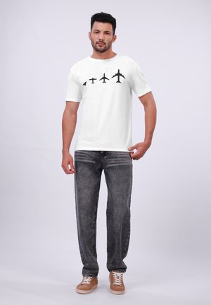 2 PACK - Print T-shirt - white/black