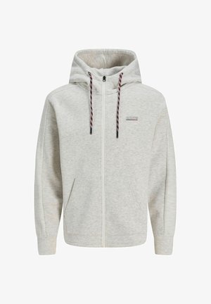 Jack & Jones, HOODIE REGULAR FIT HOODIE SET IN SLEEVES SWEATSHIRT - Sweat zippé - white melange