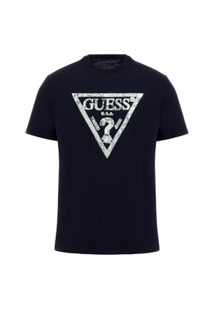 Guess LOGO DREIECK - T-shirt con stampa - dunkelblau