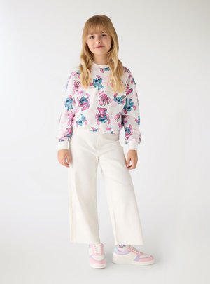 Terranova, CROP CON STAMPA STITCH - Felpa - var bianco lana