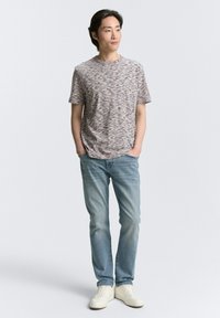 TOM TAILOR IN MELANGE-OPTIK - T-shirt basic - white multicolor spacedye