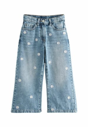 Next FLORAL EMBROIDERED - Jeans relaxed fit - mid blue denim