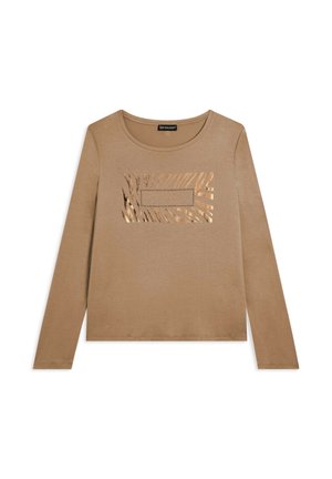 CON LOGO STRASS - Camiseta de manga larga - mottled beige