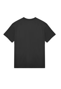 Sort bomulds T-shirt med rund hals, korte ærmer og en afslappet pasform. Har en glat tekstur uden synlige mønstre eller accenter.