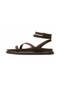 STUDDED - FLAT SLIDER - Riemensandalette - camel