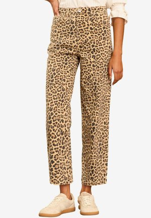 CROP WIDE - REGULAR FIT - Vaqueros rectos - leopard animal