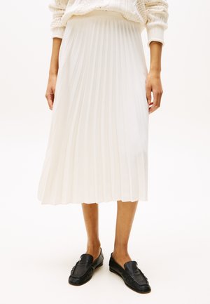 FLUID PLEATED PULL ON MIDI SKIRT - Plisséskjørt - ivory petal