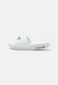 Lacoste SERVE SLIDE - Sandalias planas - white/dark green