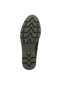 Schwarze Gummisohle mit einem Zickzackprofil, mit dem Markennamen "VIONIC" und einem eingeprägten CE-Zeichen. Strukturierte Oberfläche.