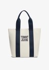 TEXTURED LOGO CANVAS TOTE BAG - Bolso shopping - newsprint