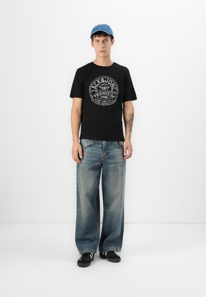 JPRBLUZACK TEE 3 PACK - T-shirt con stampa - black/marsala/white