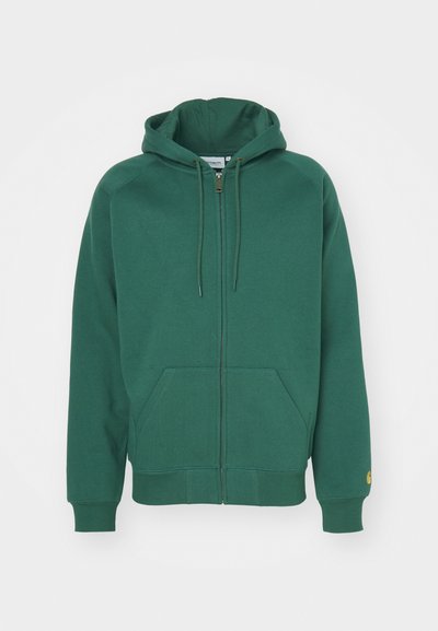 HOODED CHASE - Sweat zippé - sycamore tree/gold