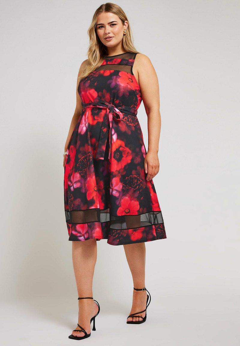 Robe Longue Rouge Florale YOYA - Taille Unique - Neuve Avec étiquettes