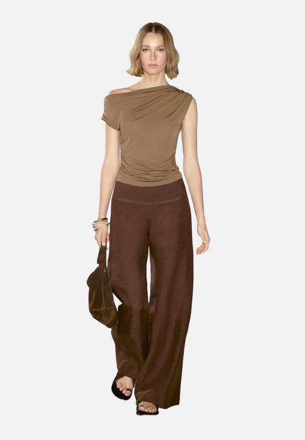 WITH DRAPED DETAIL - Top - khaki2