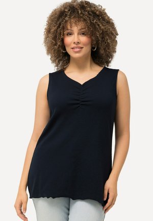 Ulla Popken CURLY HEM TANK - Top - navy blue