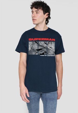 SUPERMAN MAN OF STEEL COMIC - Print T-shirt - dark blue