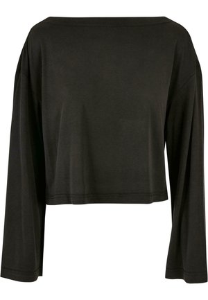 SHORT BATEAU NECKLINIE - Top dugih rukava - black