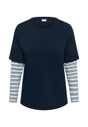 Kaffe Curve, KCLORINDA T-SHIRT - Pikkade varrukatega topp - midnight   blue stripe