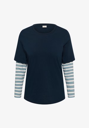Kaffe Curve, KCLORINDA T-SHIRT - Pikkade varrukatega topp - midnight blue stripe
