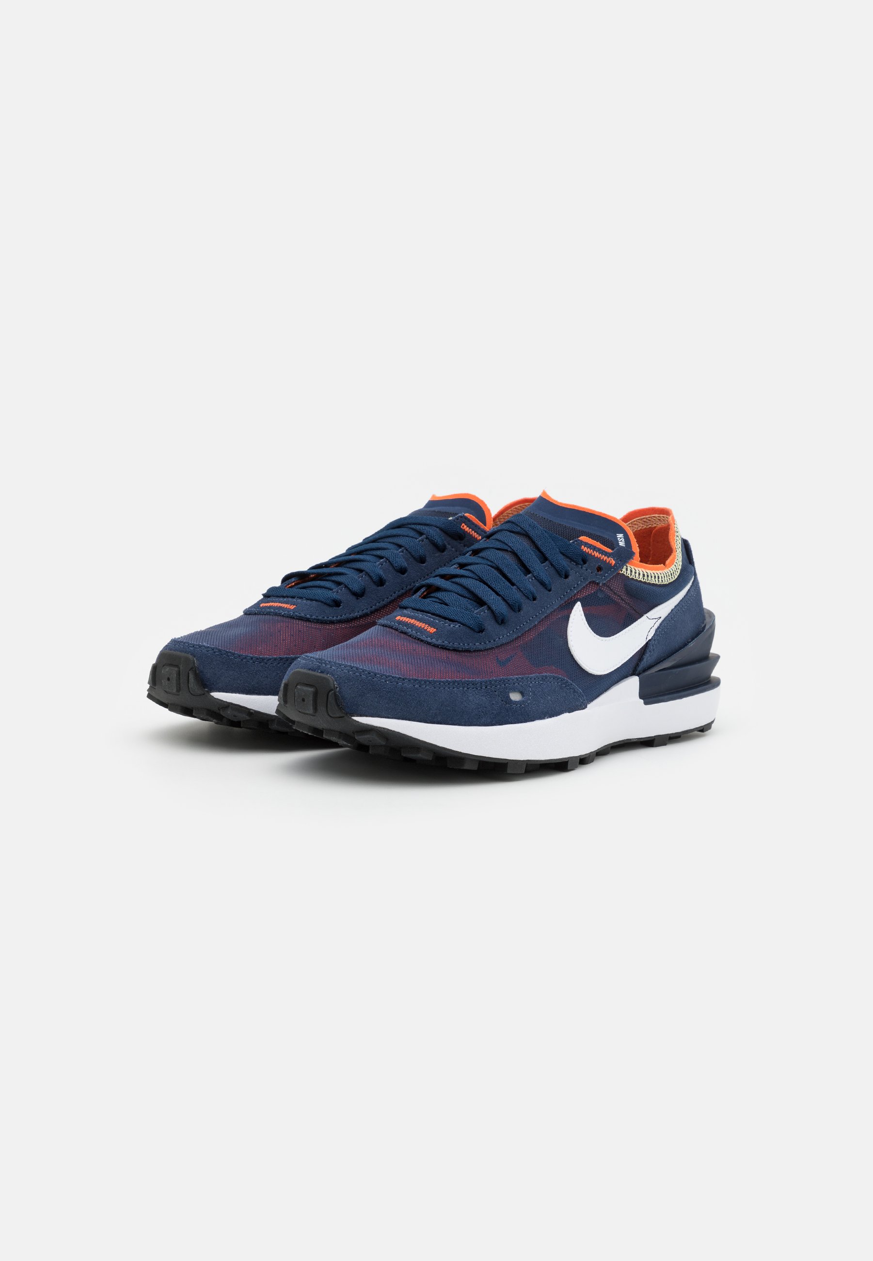 Nike Sportswear WAFFLE ONE - Sneakers laag - midnight  navy/white/orange/melon tint/donkerblauw - Zalando.nl