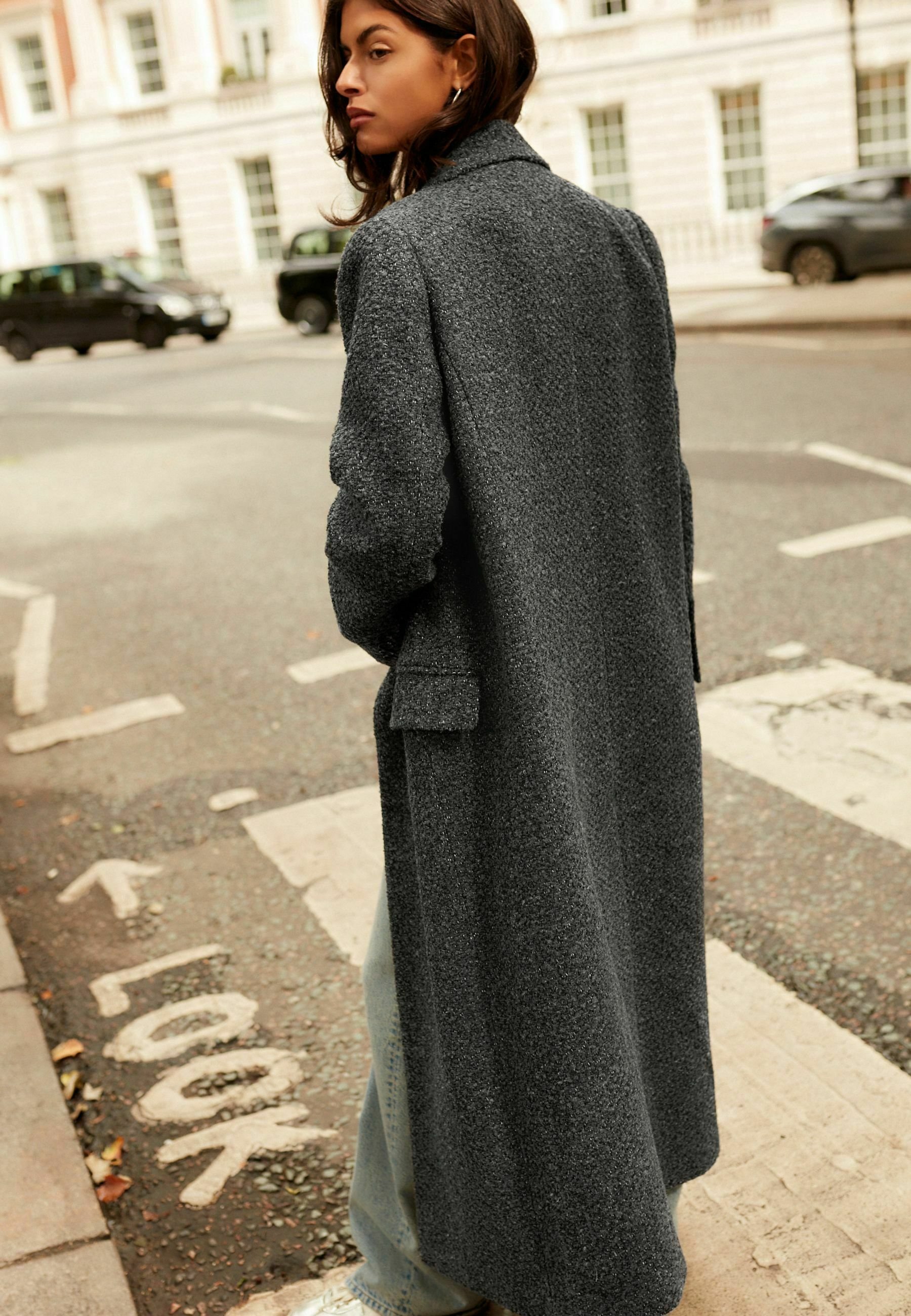 Next REGULAR FIT - PREMIUM TEXTURED - Classic coat - dark