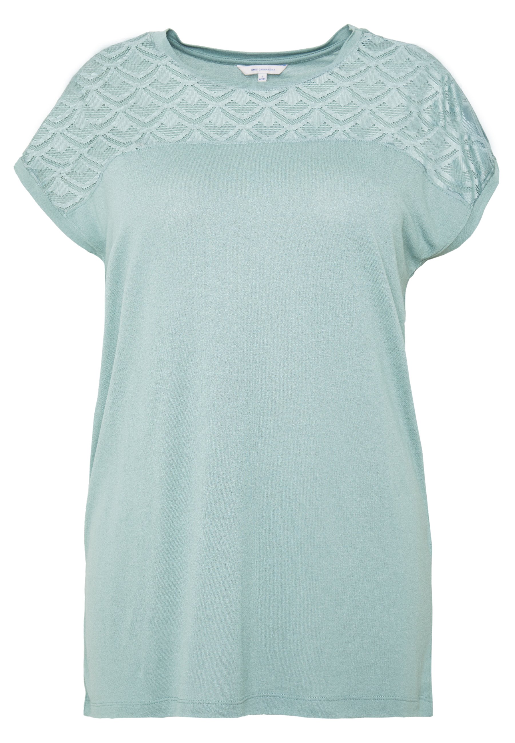 ONLY CARMAKOMA Damen Top – Kurzärmlig Mit Spitzendetail, Aus 100% Viskose, Lässiger Alltagslook