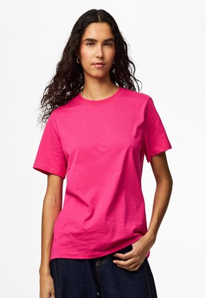 Pieces PCRIA SOLID TEE  - Lihtne T-särk - beetroot purple1