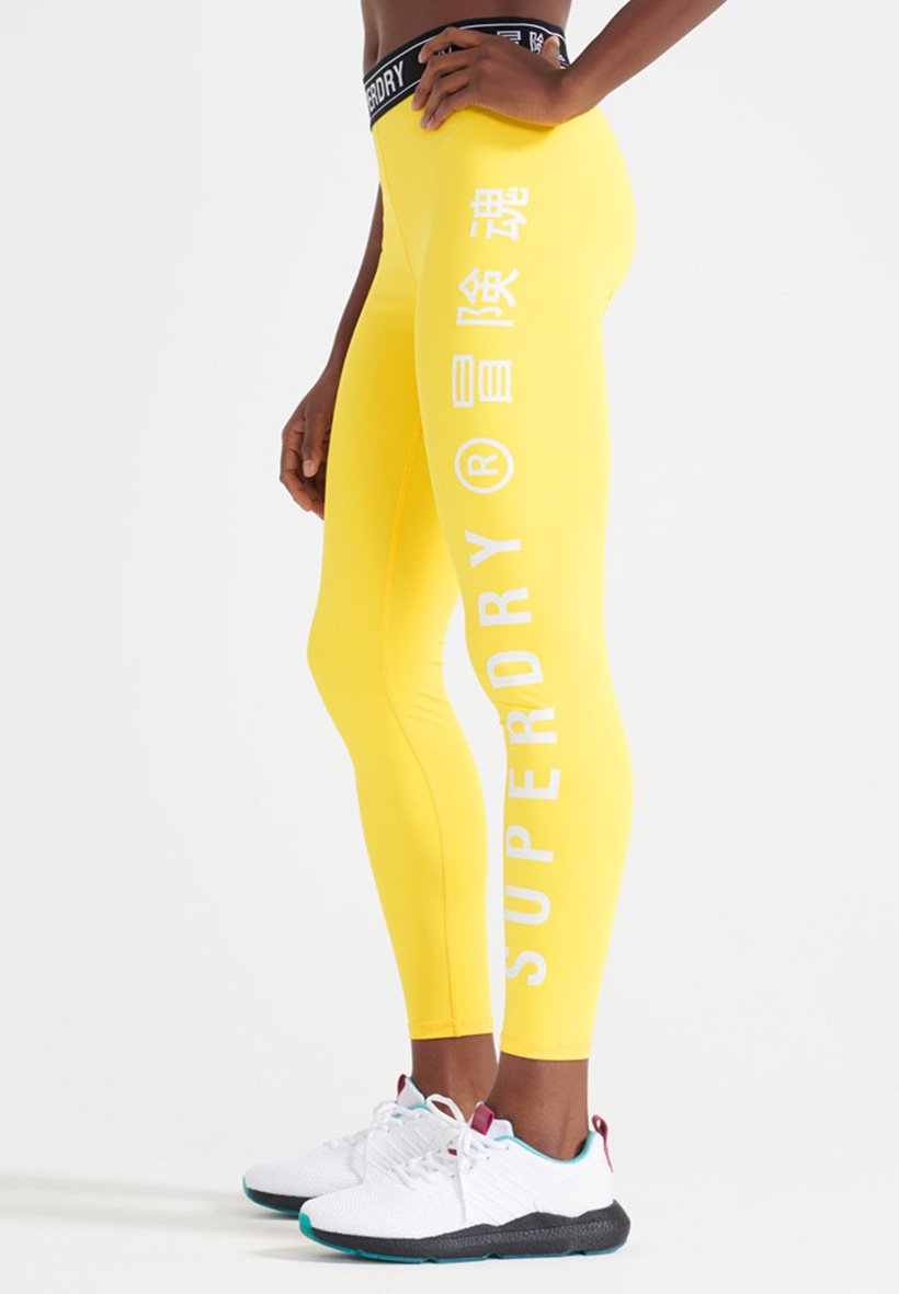 Superdry SPORT TRAINING ELASTIC - Leggings - nautical yellow/yellow -  Zalando.co.uk