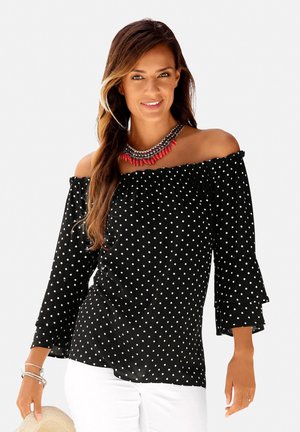 Blouse - schwarz-weiß-gepunktet