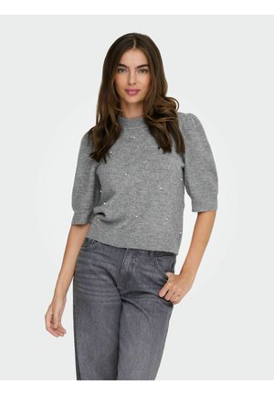 JDYRUE LIFE 2/4 PEARL - T-shirt imprimé - medium grey melange