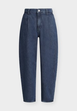 KARL LAGERFELD, PLEAT BARREL DENIM PANTS - Τζιν χαλαρής εφαρμογής - mid blue denim