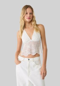Stradivarius - HALTER WITH EMBROIDERY  - Blouse - beige Thumbnail Image 1
